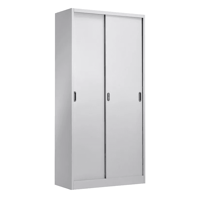 Armario metálico OLIMPO, puertas correderas, gris RAL 7035