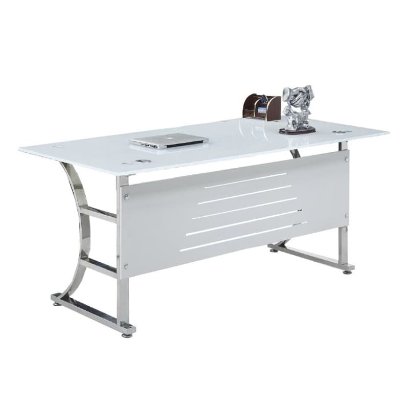 Mesa de oficina CADORE, vidrio templado super blanco, 180 x 85 cm