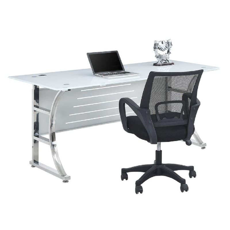 Mesa de oficina CADORE, vidrio templado super blanco, 180 x 85 cm 2