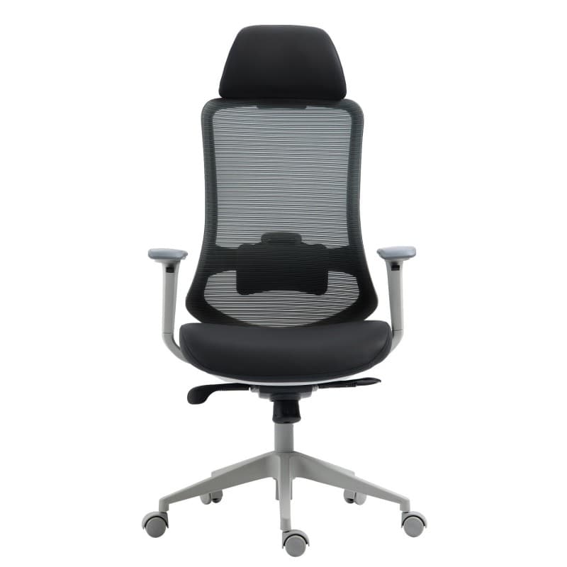 Sillón de oficina ARANJUEZ ergonómico multifunción, gris y negro 2