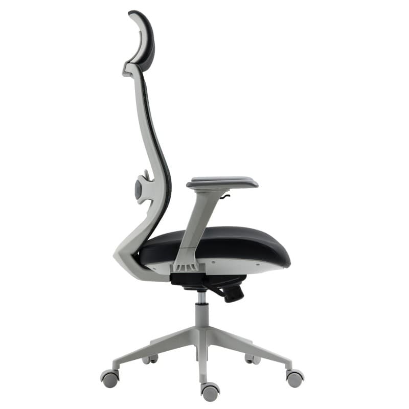 Sillón de oficina ARANJUEZ ergonómico multifunción, gris y negro 3
