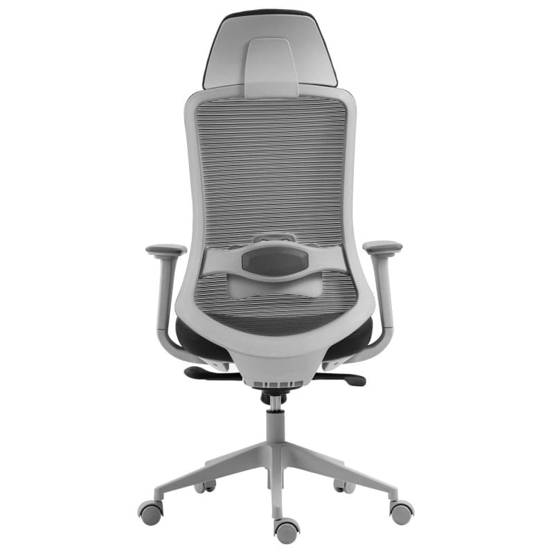 Sillón de oficina ARANJUEZ ergonómico multifunción, gris y negro 4