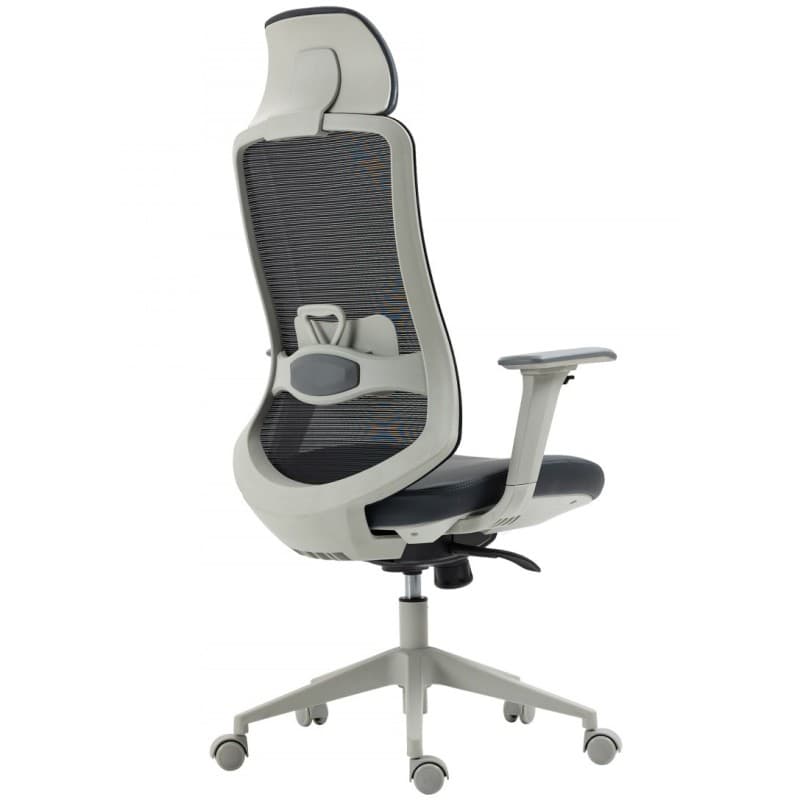 Sillón de oficina ARANJUEZ ergonómico multifunción, gris y negro 5