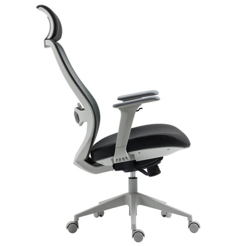 Sillón de oficina ARANJUEZ ergonómico multifunción, gris y negro 6