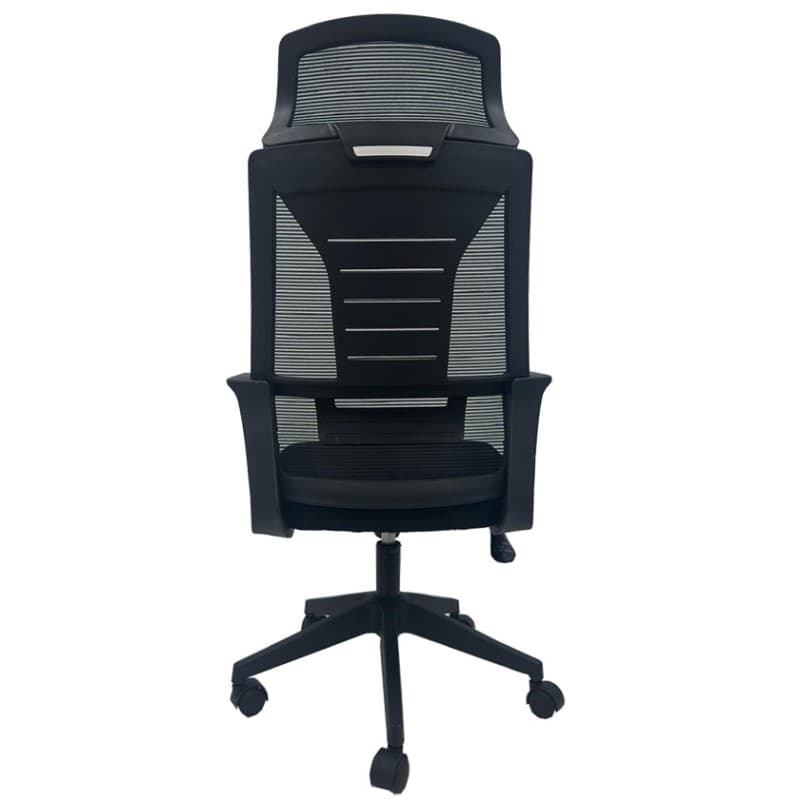 Sillón de oficina UTRECHT, alto, negro, malla y tejido negro 3