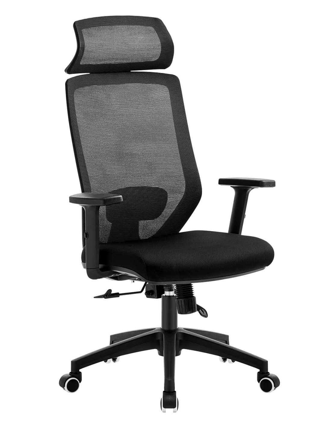 Sillón de oficina CLAYTON, negro · malla · tejido negro