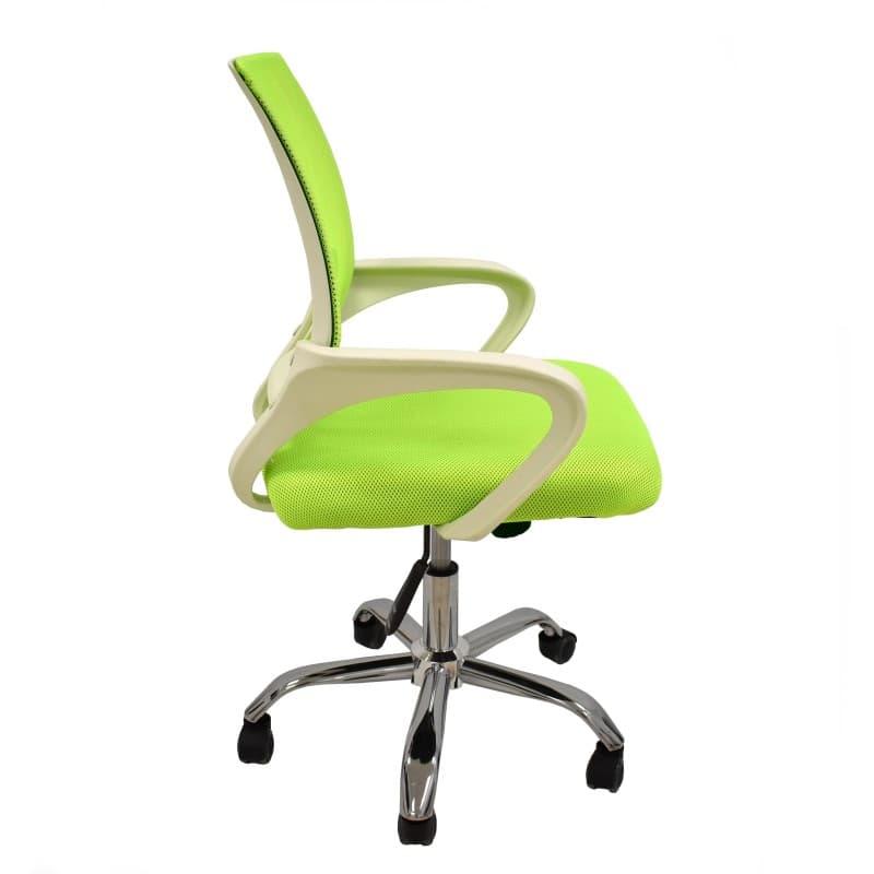 Sillón de Oficina FISS NEW Blanco con Malla y Tejido Verde 3