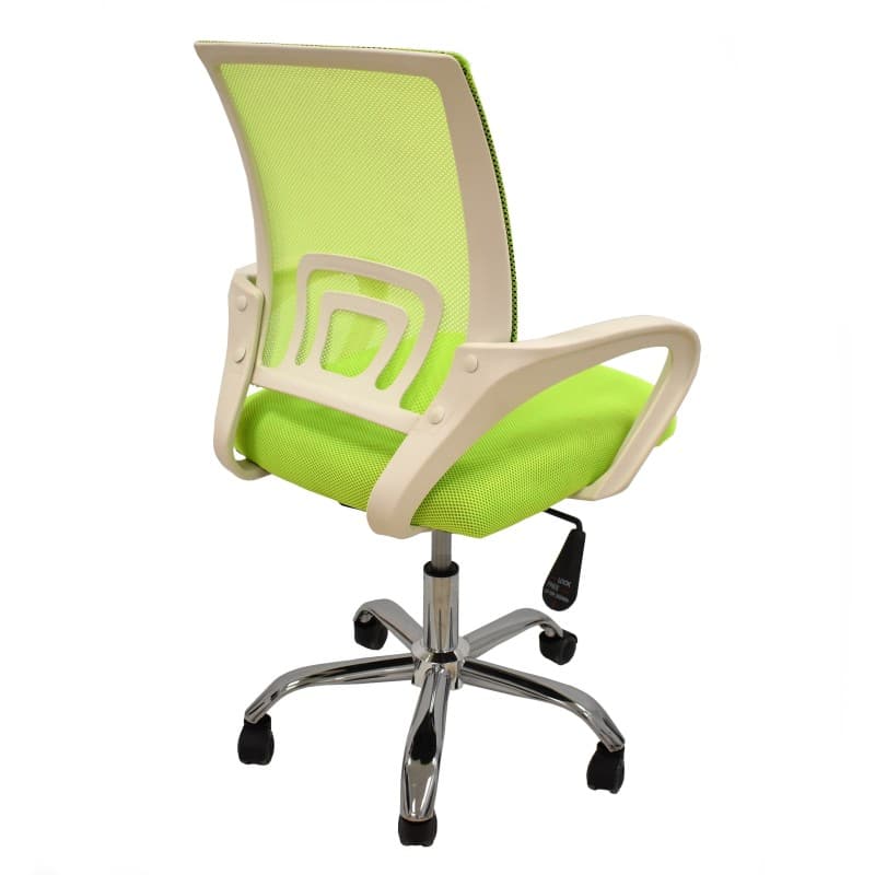 Sillón de Oficina FISS NEW Blanco con Malla y Tejido Verde 4