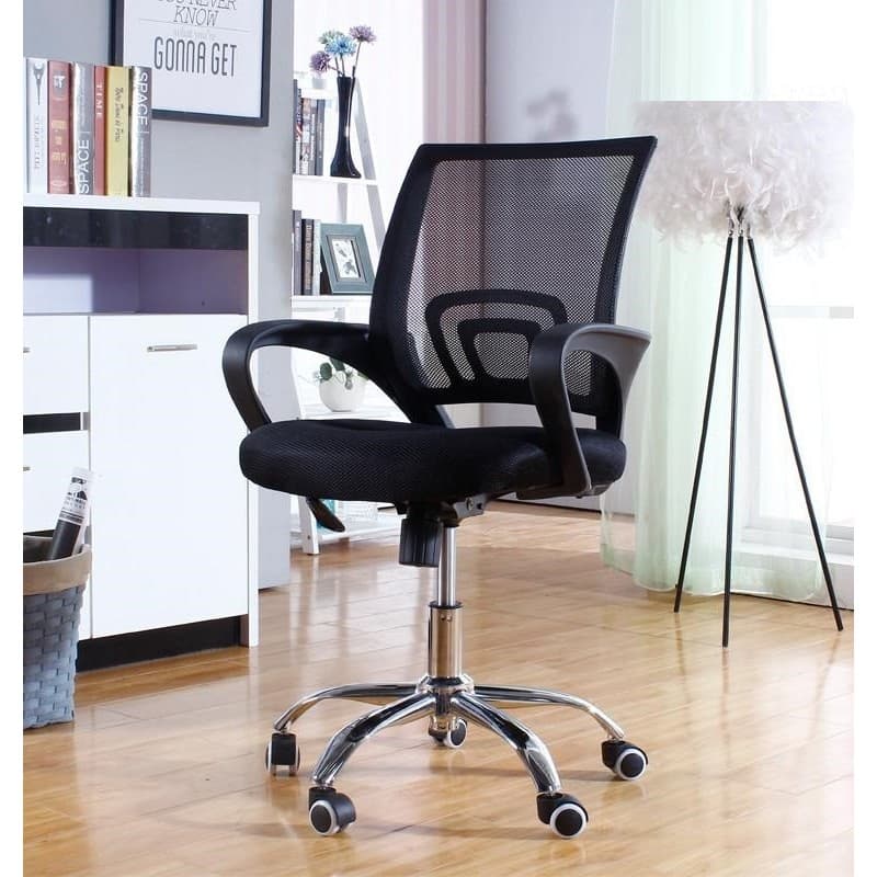 Sillón de Oficina FISS NEW Negro con Malla y Tejido Negro 4