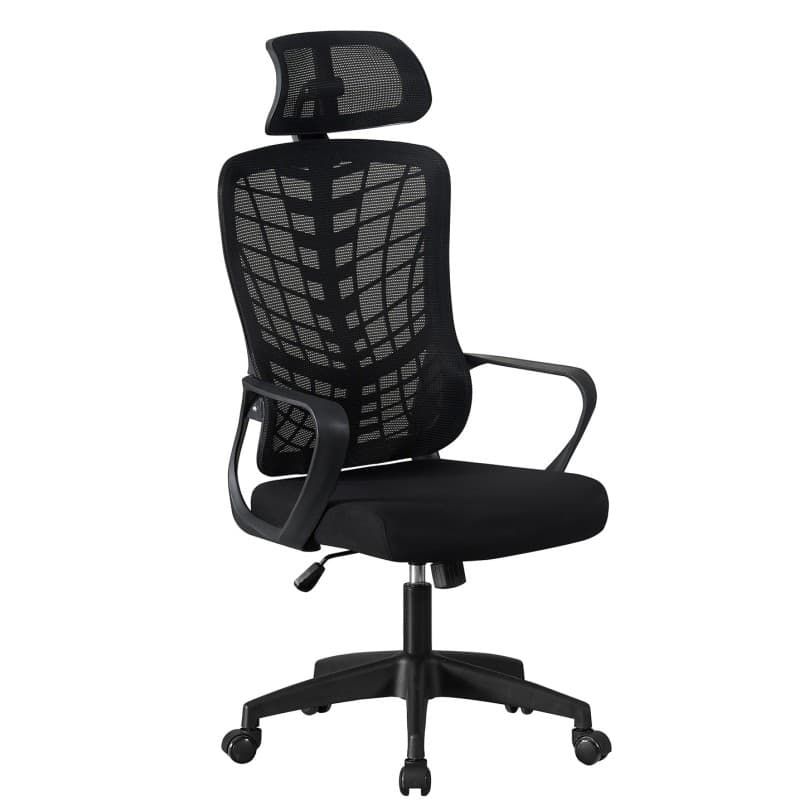 Sillón Ejecutivo de Oficina MELLAC Alto Negro con Malla y Asiento Negro