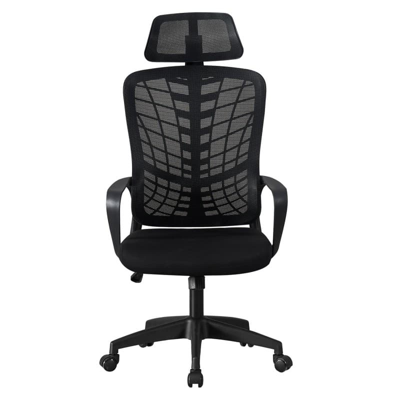 Sillón Ejecutivo de Oficina MELLAC Alto Negro con Malla y Asiento Negro 2