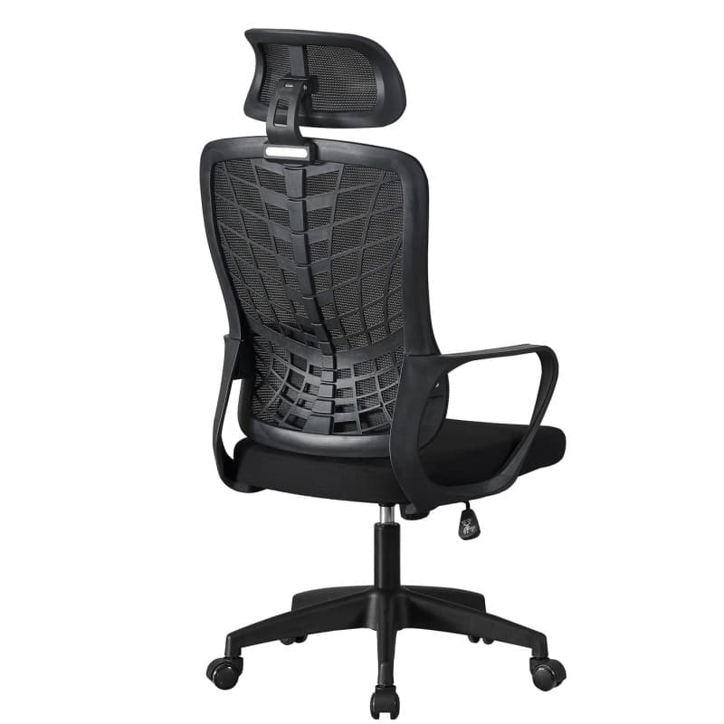 Sillón Ejecutivo de Oficina MELLAC Alto Negro con Malla y Asiento Negro 4
