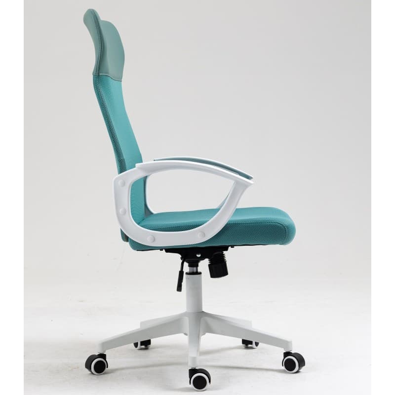 Sillón de oficina VERTON, blanco · malla y asiento verde 3