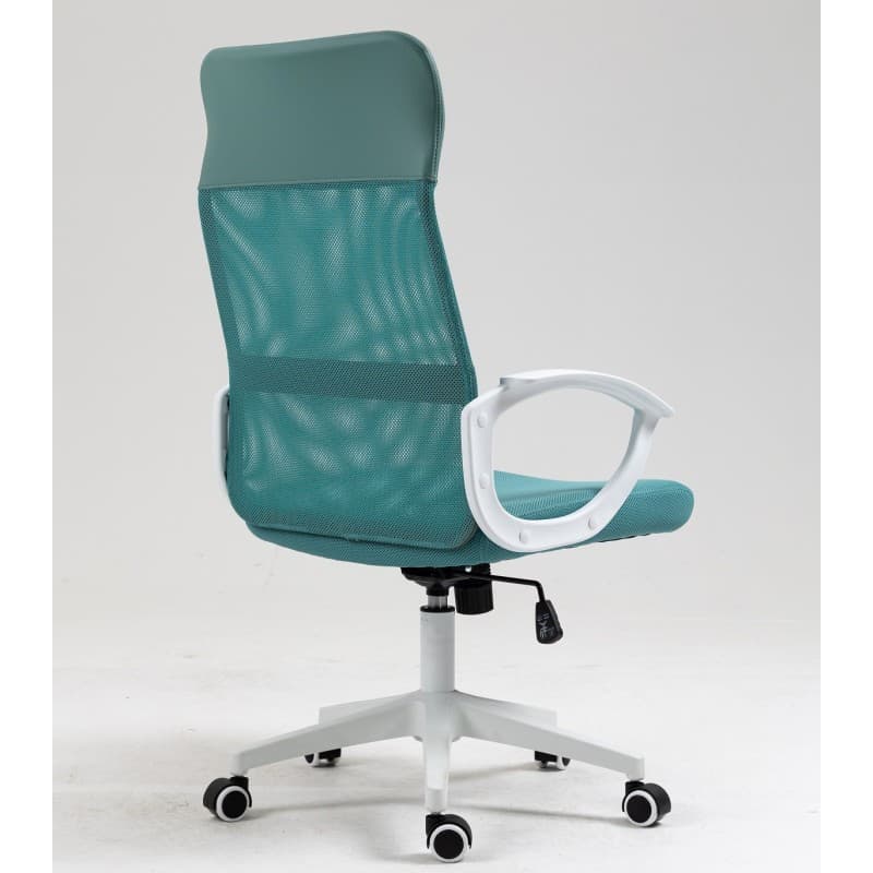 Sillón de oficina VERTON, blanco · malla y asiento verde 4