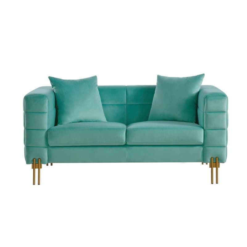Sofá LARIOS · 2 plazas · tejido velvet verde agua 58 2