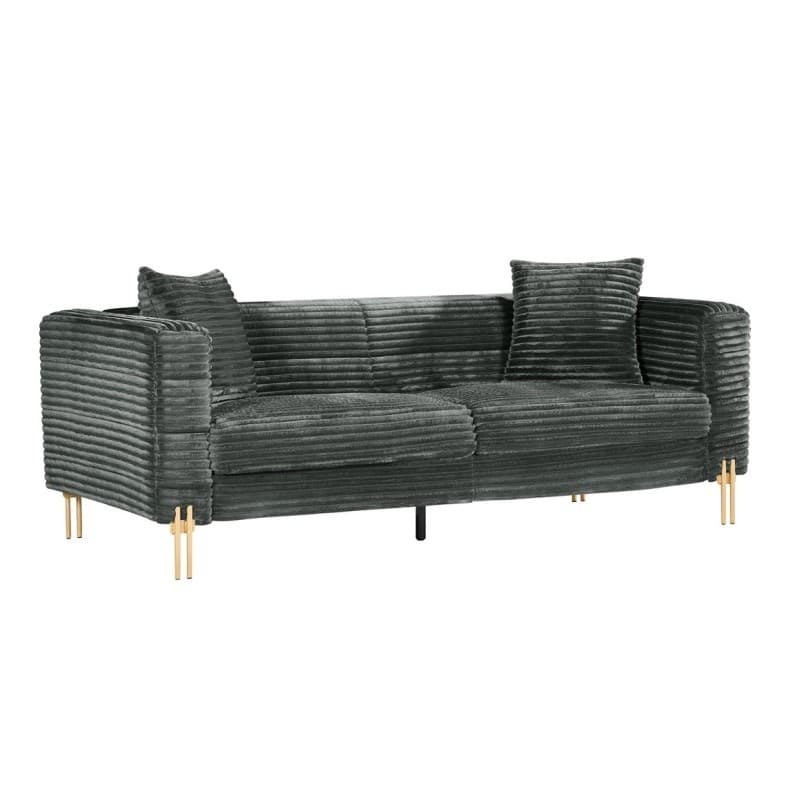 Sofá LARIOS · 3 plazas · tejido corduroy gris