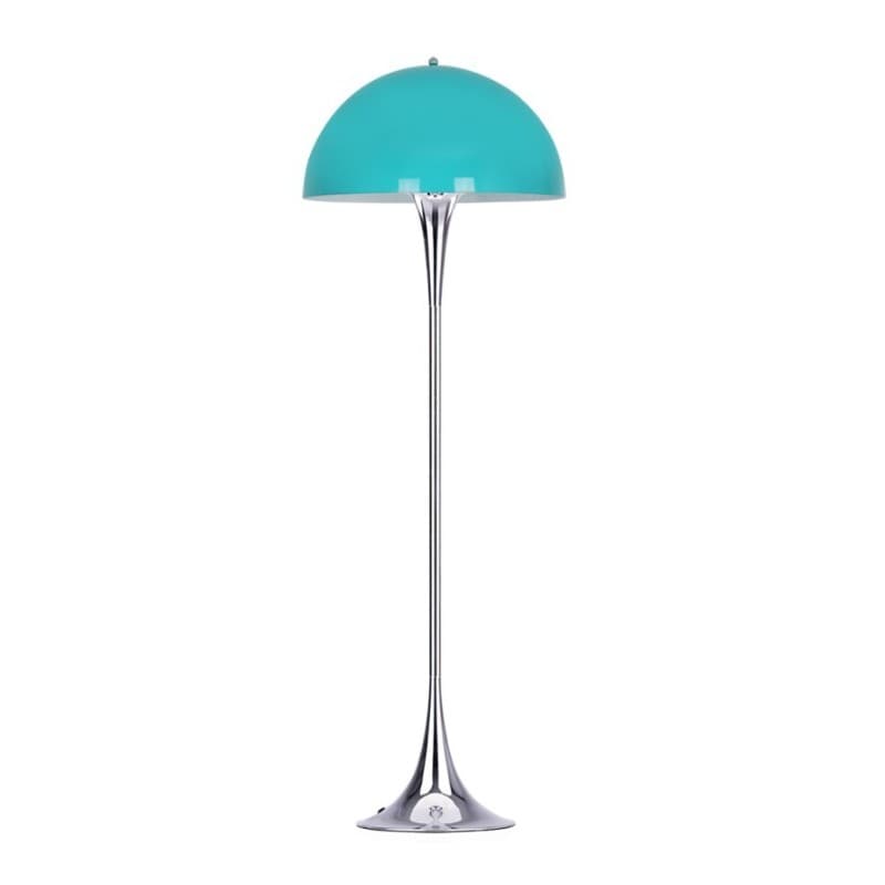 Lámpara VEYPA · de pie · metal · cromada · turquesa