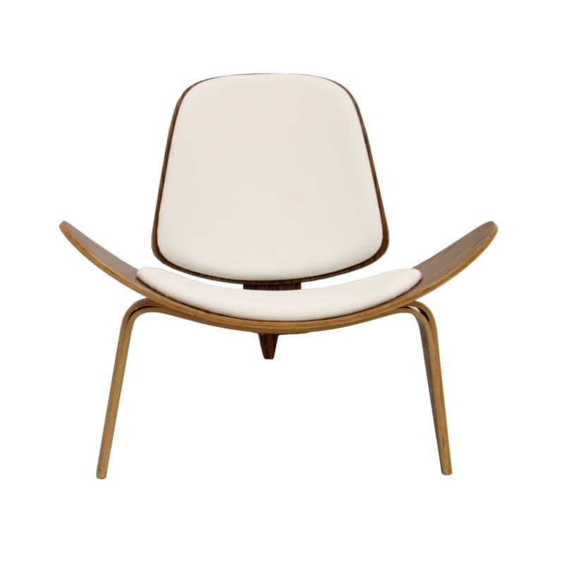 Sillón NORDIC (R) · palo rosa · similpiel blanca 2