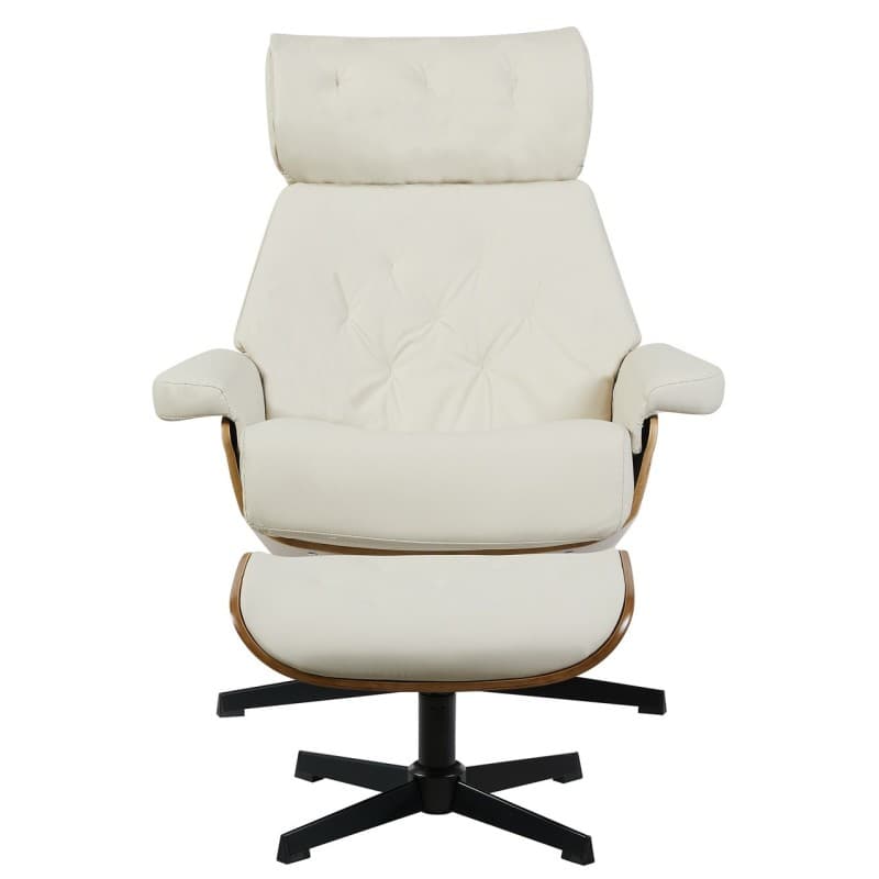 Butaca con ottoman EUROPA · madera · metal · similpiel beige 2