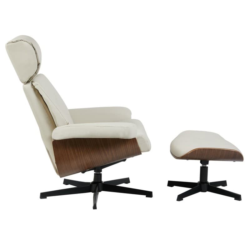 Butaca con ottoman EUROPA · madera · metal · similpiel beige 3
