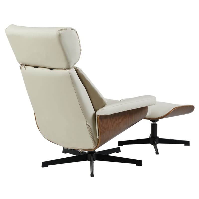 Butaca con ottoman EUROPA · madera · metal · similpiel beige 4